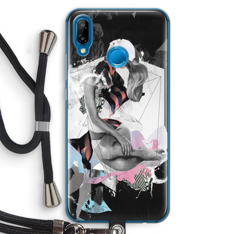 Camouflage de sommeil: Huawei P20 Lite Transparant Hoesje met koord