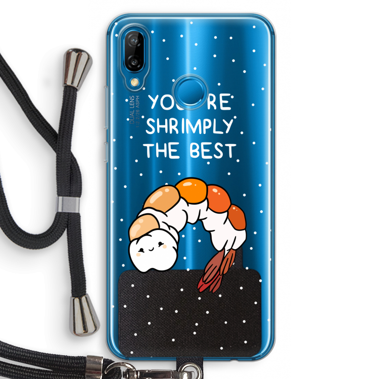 You're Shrimply The Best: Huawei P20 Lite Transparant Hoesje met koord