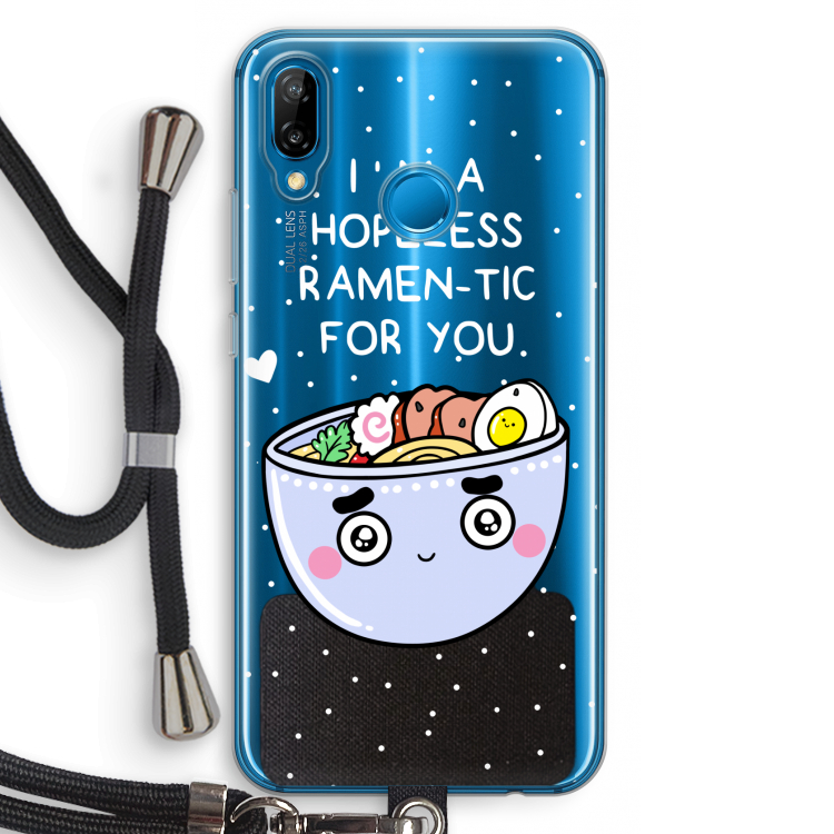 I'm A Hopeless Ramen-Tic For You: Huawei P20 Lite Transparant Hoesje met koord