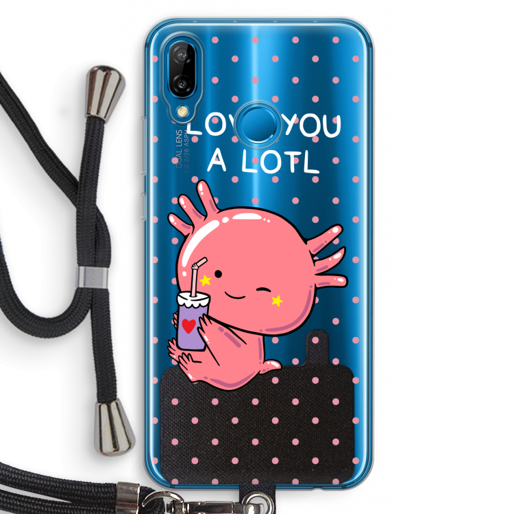Love You A Lotl: Huawei P20 Lite Transparant Hoesje met koord