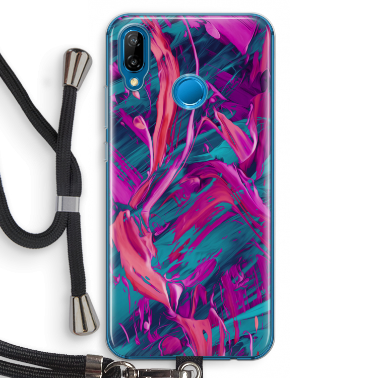 Pink Clouds: Huawei P20 Lite Transparant Hoesje met koord
