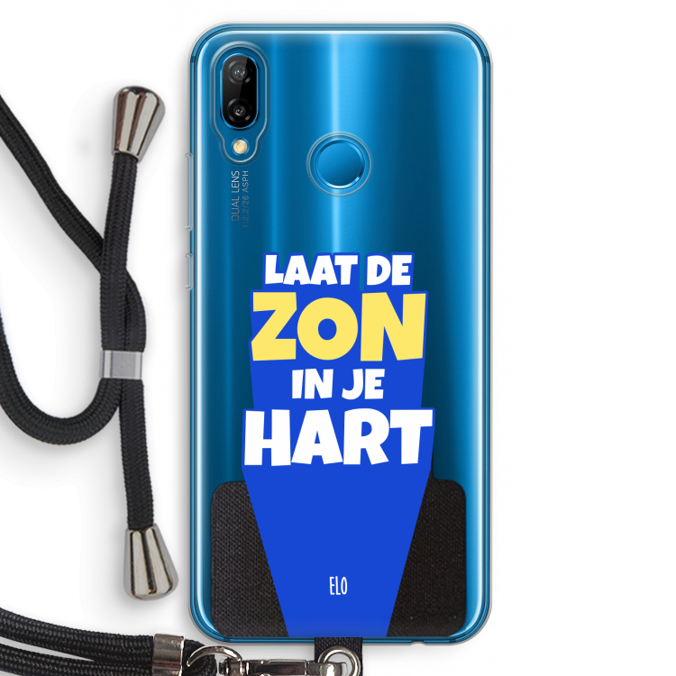 Laat de zon in je hart: Huawei P20 Lite Transparant Hoesje met koord