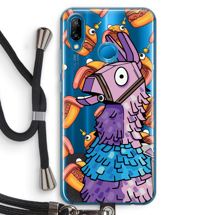 Loot Burger: Huawei P20 Lite Transparant Hoesje met koord