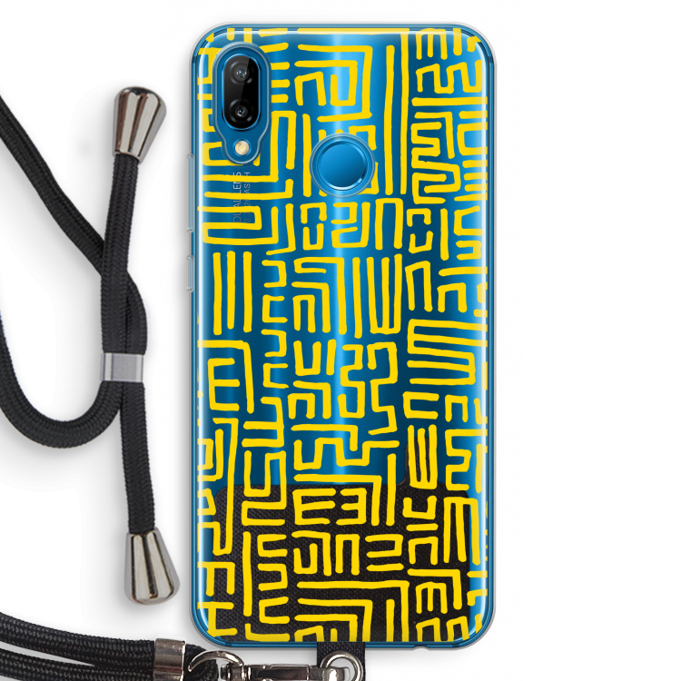 Majorelle Blue Print: Huawei P20 Lite Transparant Hoesje met koord