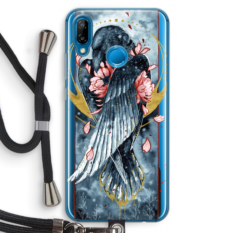 Golden Raven: Huawei P20 Lite Transparant Hoesje met koord