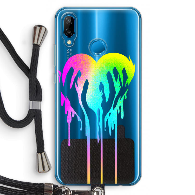 Hold My Heart: Huawei P20 Lite Transparant Hoesje met koord