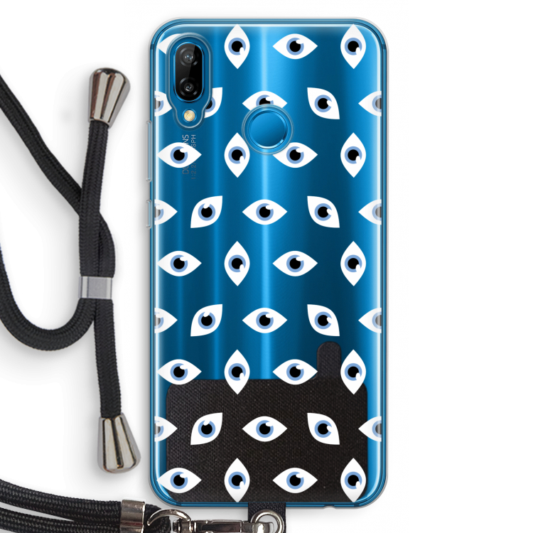Eyes pattern: Huawei P20 Lite Transparant Hoesje met koord