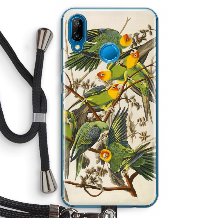 Carolinaparkiet: Huawei P20 Lite Transparant Hoesje met koord