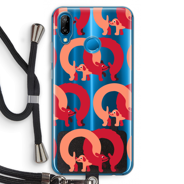 Dogs: Huawei P20 Lite Transparant Hoesje met koord