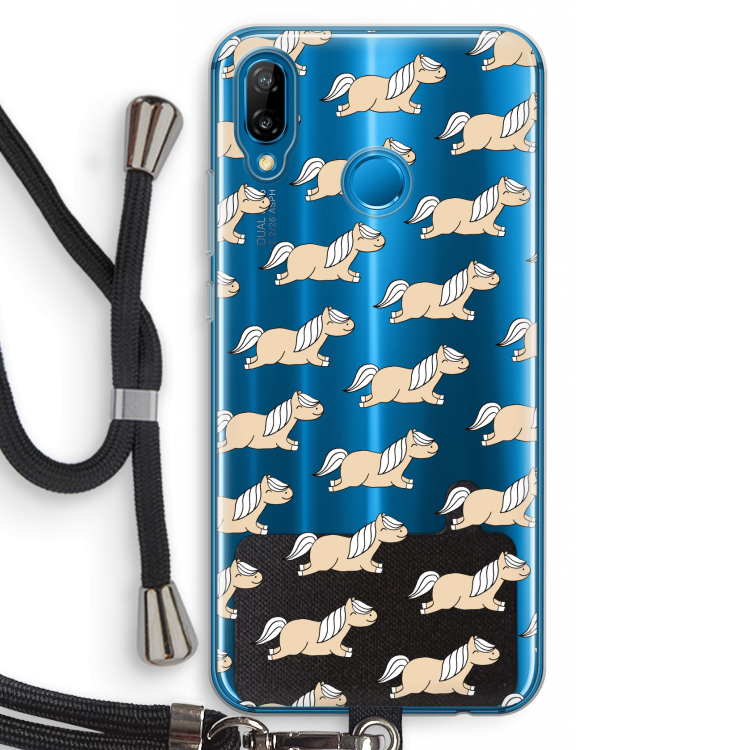 Ponys: Huawei P20 Lite Transparant Hoesje met koord