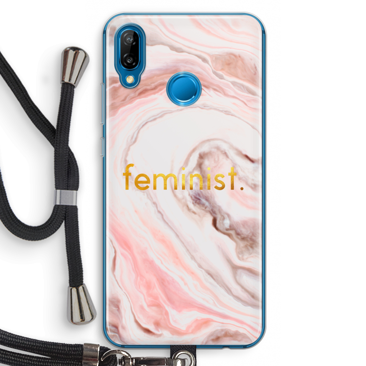 Feminist: Huawei P20 Lite Transparant Hoesje met koord