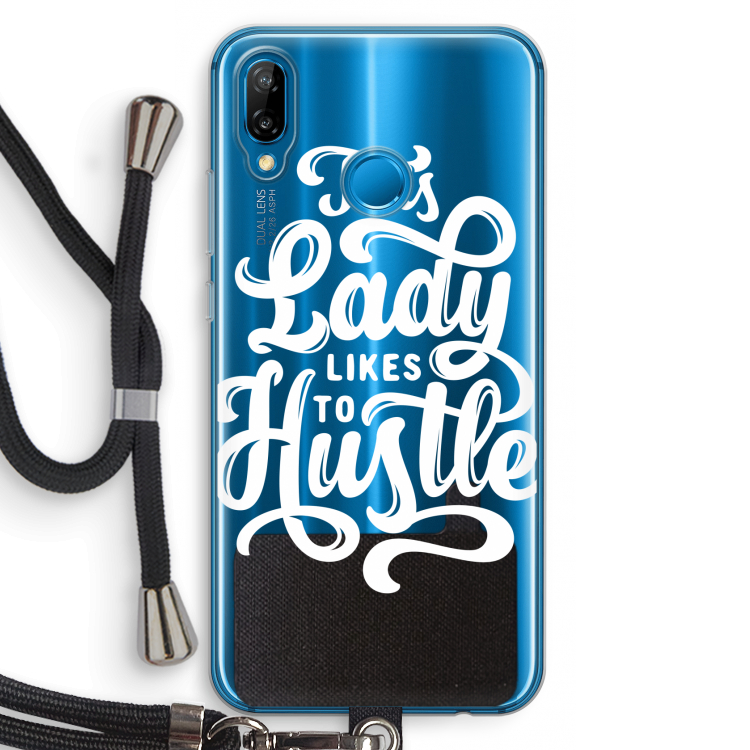 Hustle Lady: Huawei P20 Lite Transparant Hoesje met koord