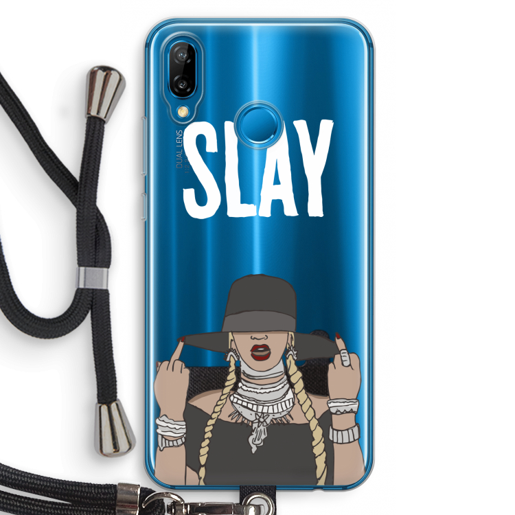 Slay All Day: Huawei P20 Lite Transparant Hoesje met koord