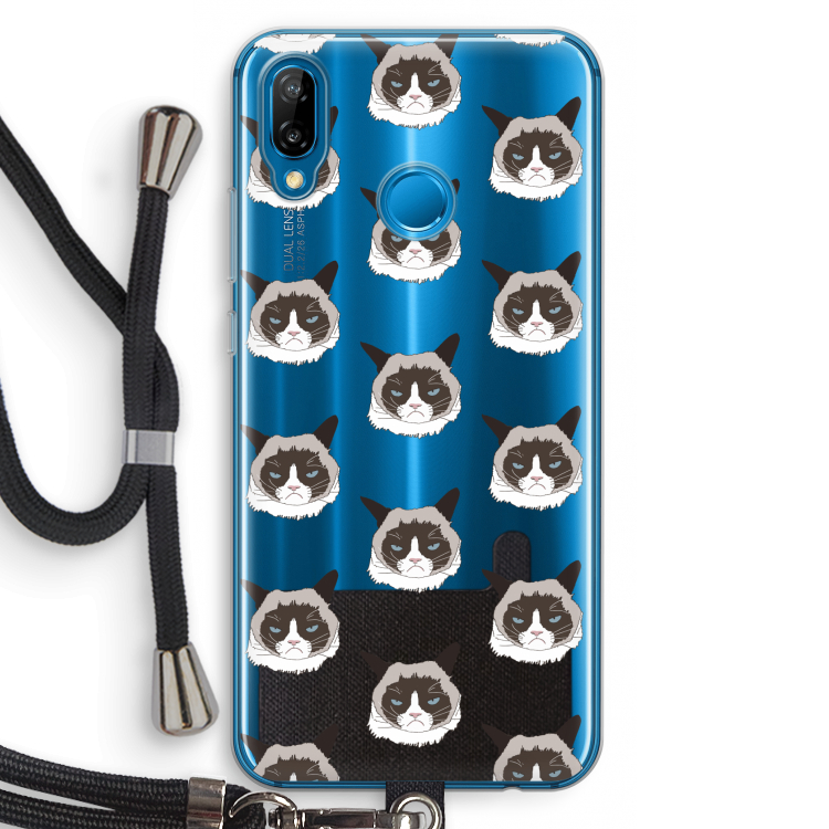 It's a Purrr Case: Huawei P20 Lite Transparant Hoesje met koord