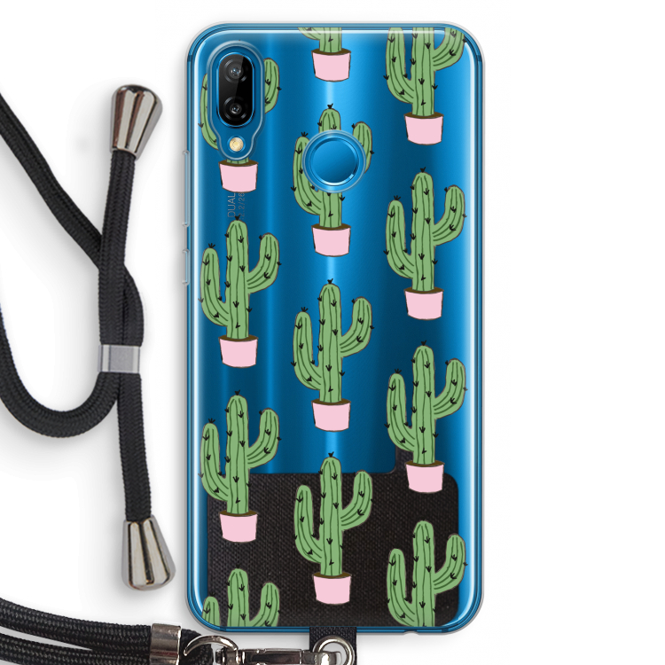 Cactus Lover: Huawei P20 Lite Transparant Hoesje met koord