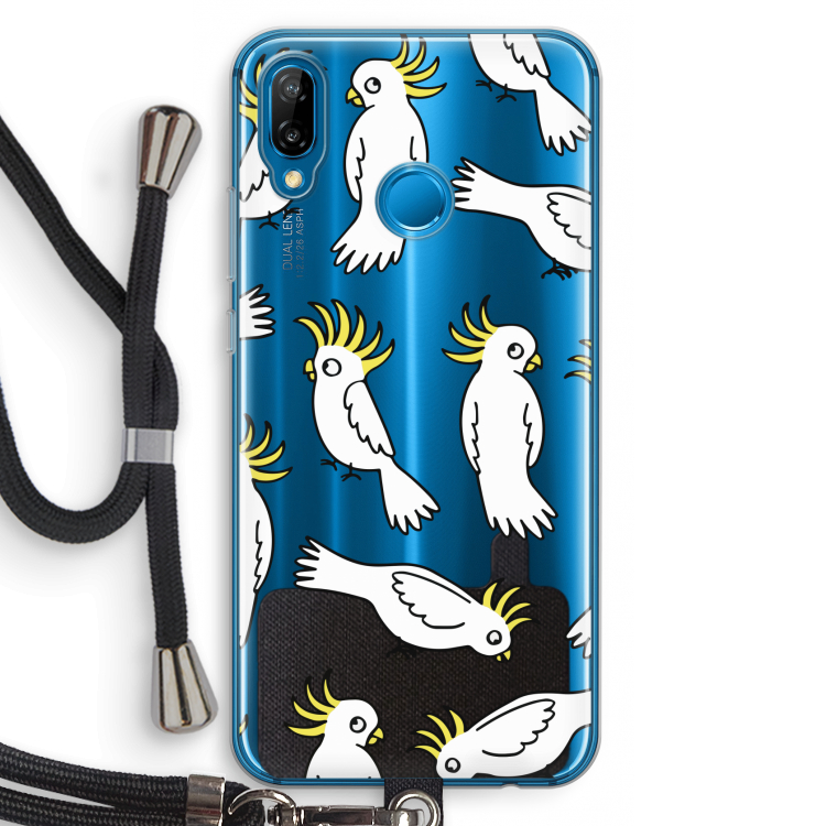 Papegaai: Huawei P20 Lite Transparant Hoesje met koord