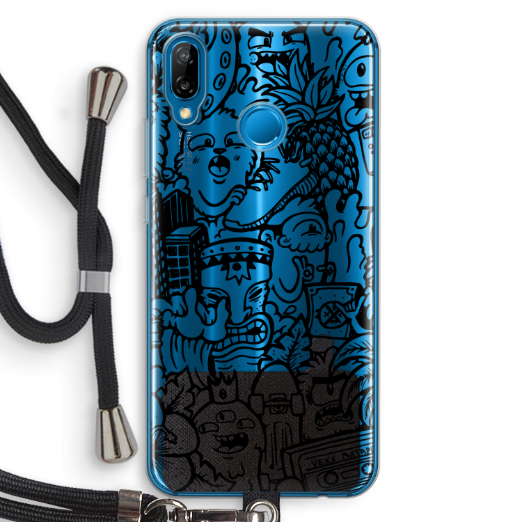 Vexx Black Mixtape: Huawei P20 Lite Transparant Hoesje met koord
