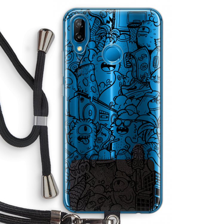 Vexx Black City : Huawei P20 Lite Transparant Hoesje met koord