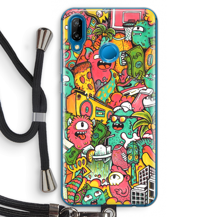 Vexx City: Huawei P20 Lite Transparant Hoesje met koord