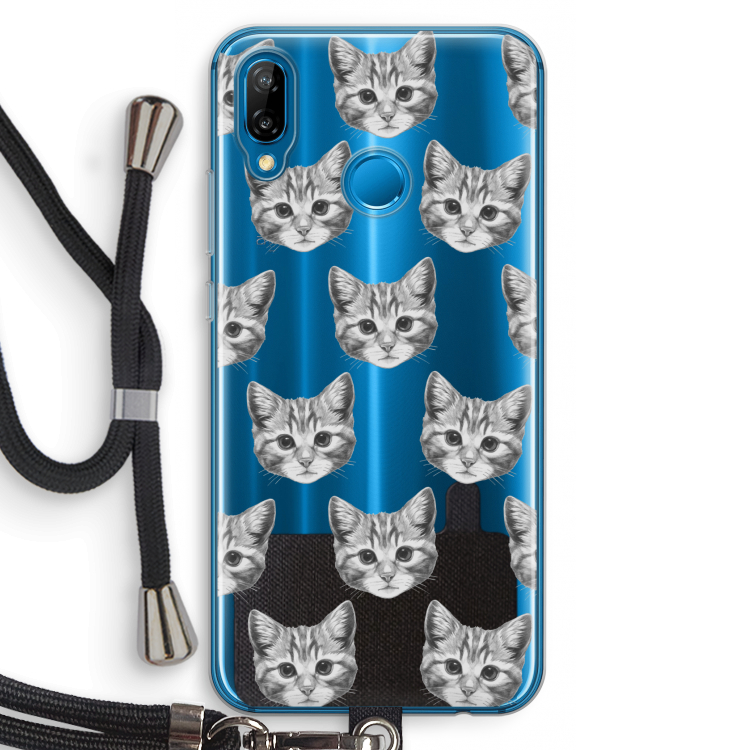 Kitten: Huawei P20 Lite Transparant Hoesje met koord