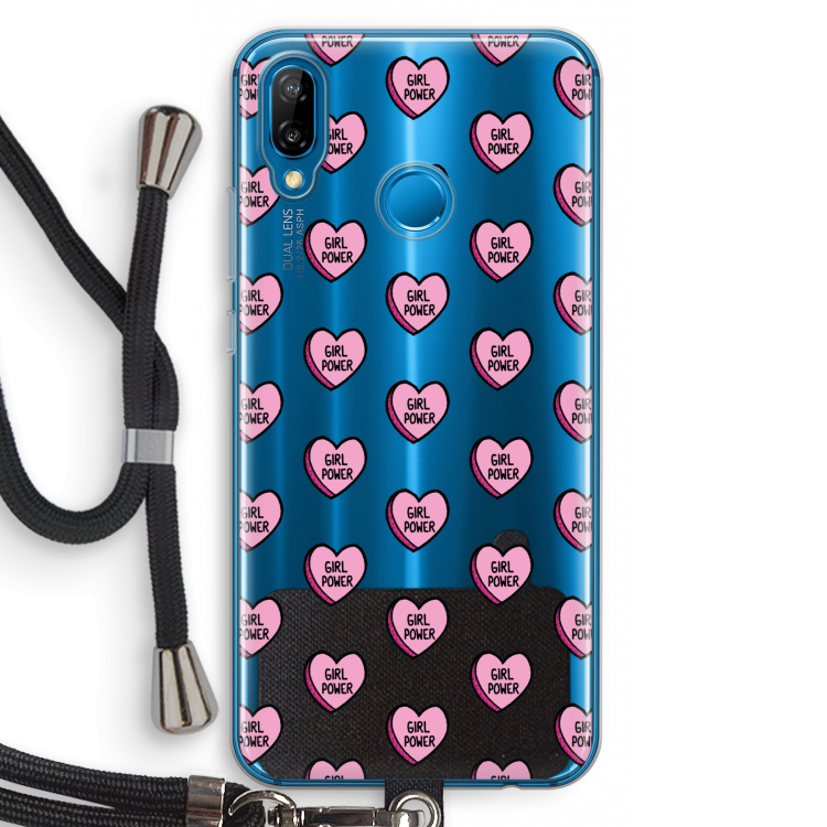 GIRL POWER: Huawei P20 Lite Transparant Hoesje met koord
