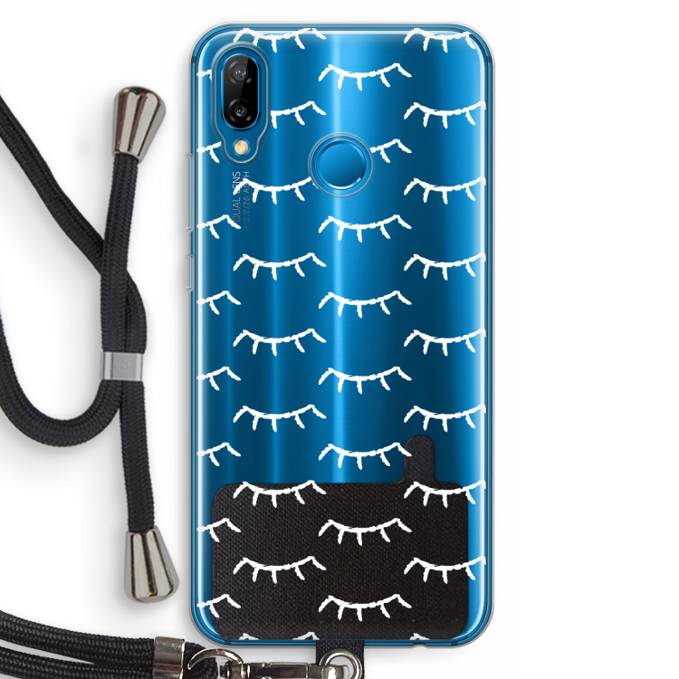 Wimpers: Huawei P20 Lite Transparant Hoesje met koord