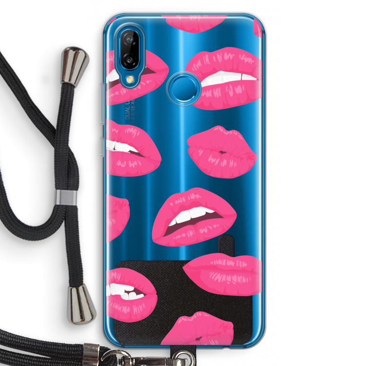 Bite my lip: Huawei P20 Lite Transparant Hoesje met koord