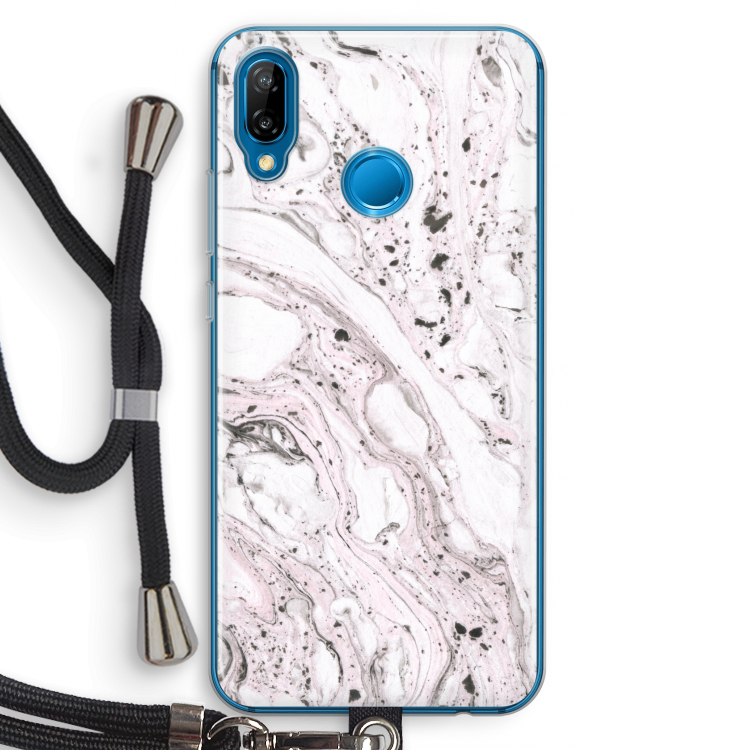 Mengelmoes: Huawei P20 Lite Transparant Hoesje met koord