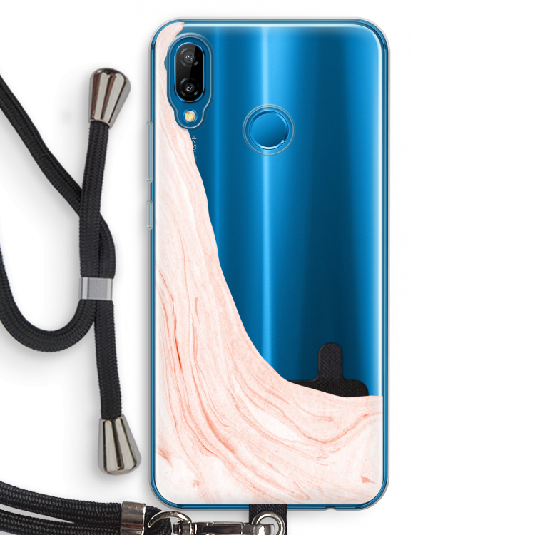 Peach bath: Huawei P20 Lite Transparant Hoesje met koord