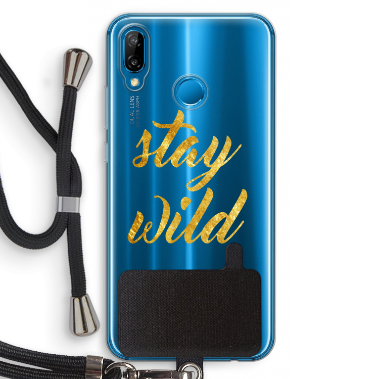 Stay wild: Huawei P20 Lite Transparant Hoesje met koord