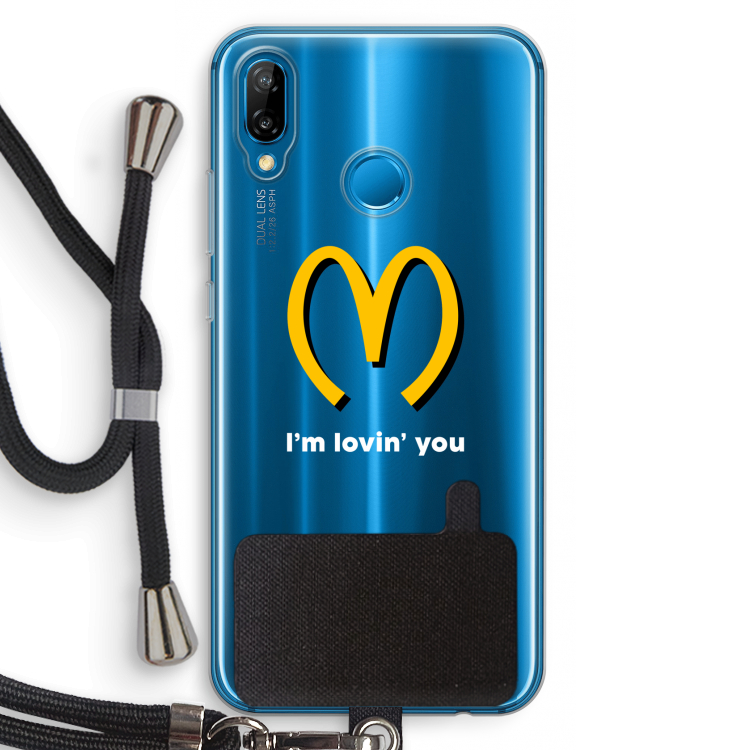 I'm lovin' you: Huawei P20 Lite Transparant Hoesje met koord
