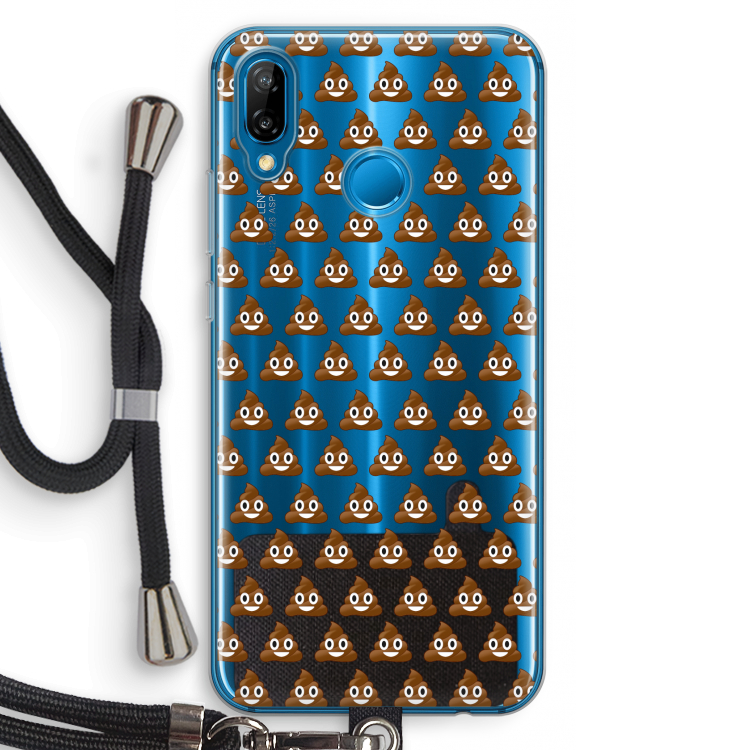 Poop emoji: Huawei P20 Lite Transparant Hoesje met koord