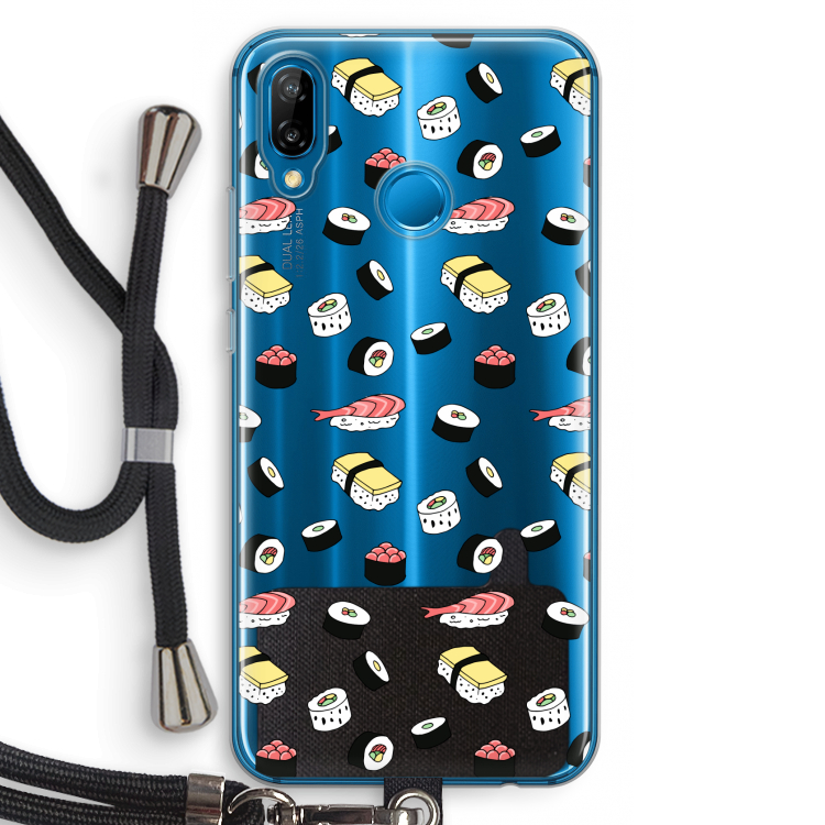 Sushi time: Huawei P20 Lite Transparant Hoesje met koord