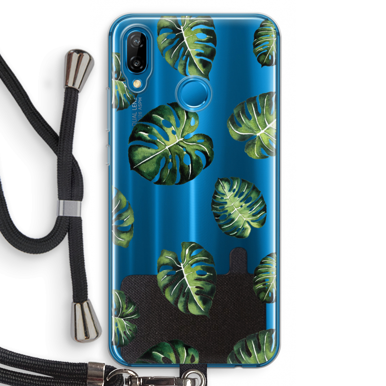 Tropische bladeren: Huawei P20 Lite Transparant Hoesje met koord