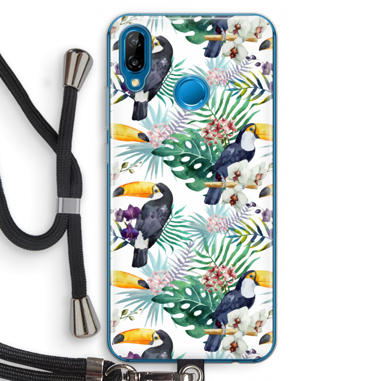 Tukans: Huawei P20 Lite Transparant Hoesje met koord