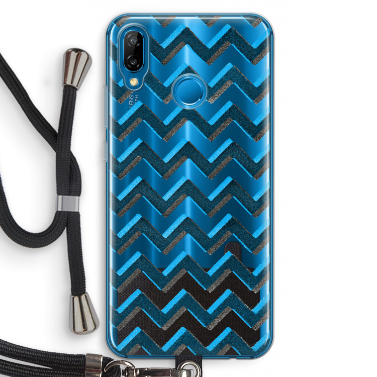 Onderbroken lijn: Huawei P20 Lite Transparant Hoesje met koord