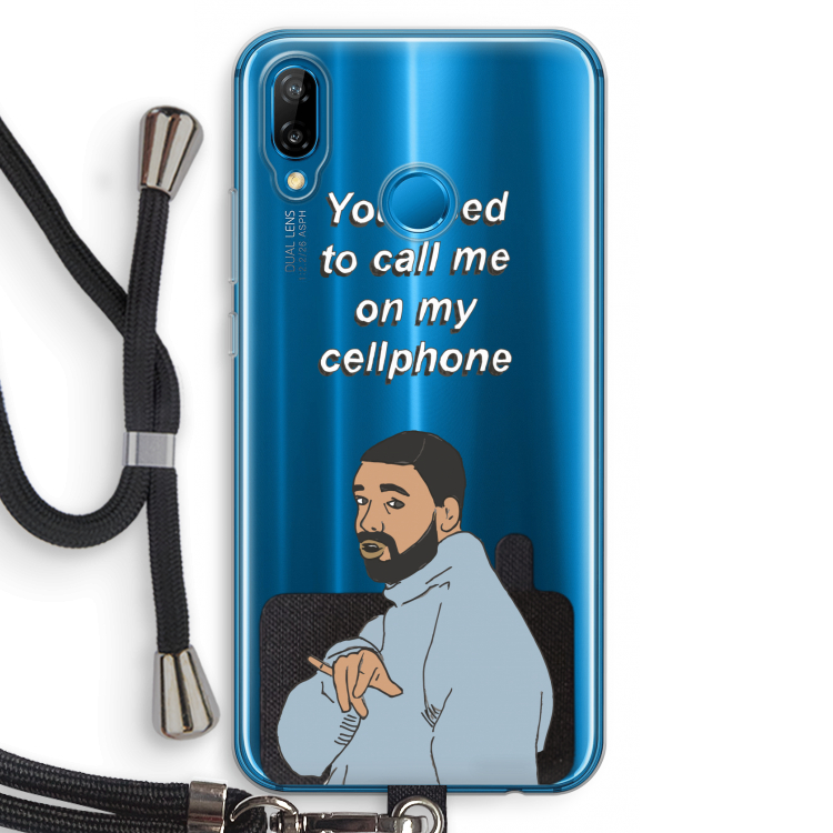 Hotline bling: Huawei P20 Lite Transparant Hoesje met koord
