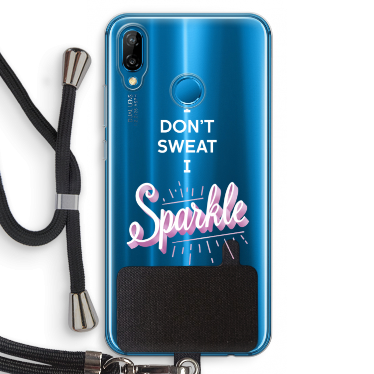 Sparkle quote: Huawei P20 Lite Transparant Hoesje met koord