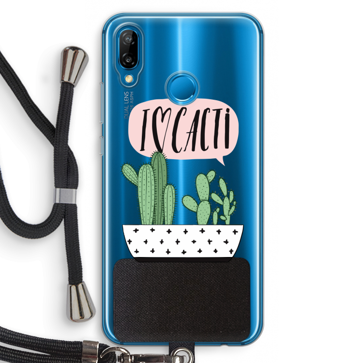 I love cacti: Huawei P20 Lite Transparant Hoesje met koord