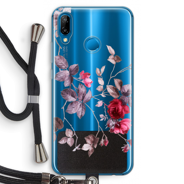 Mooie bloemen: Huawei P20 Lite Transparant Hoesje met koord