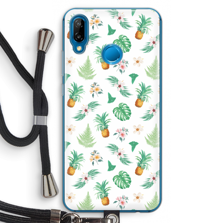 Ananas bladeren: Huawei P20 Lite Transparant Hoesje met koord