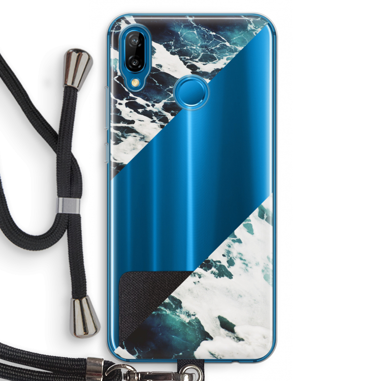Golven: Huawei P20 Lite Transparant Hoesje met koord