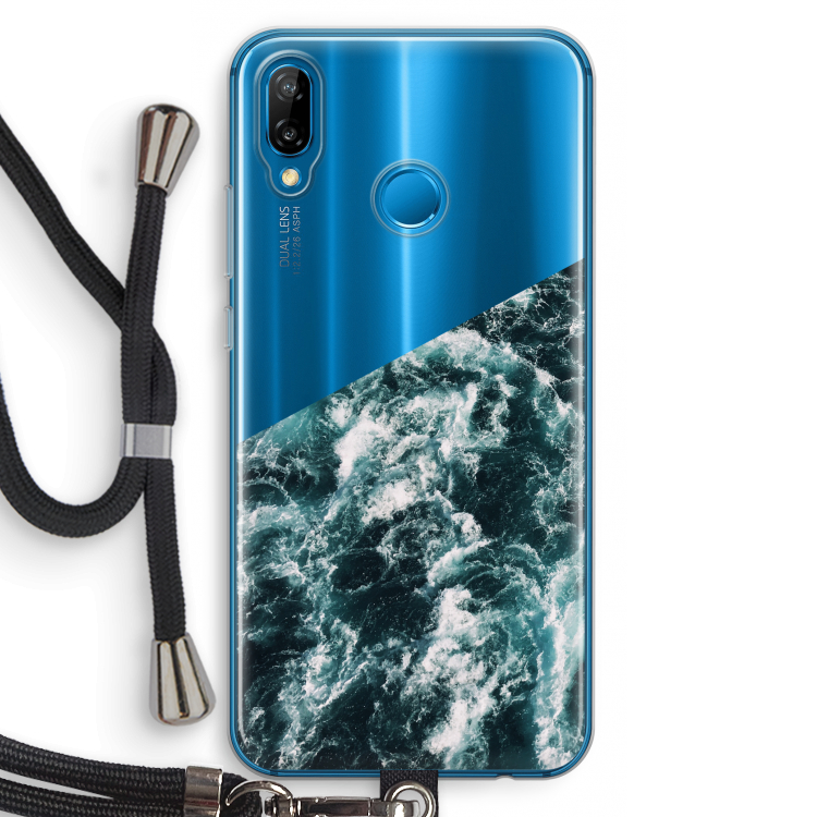 Zee golf: Huawei P20 Lite Transparant Hoesje met koord