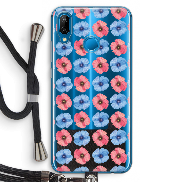 Klaproosjes: Huawei P20 Lite Transparant Hoesje met koord