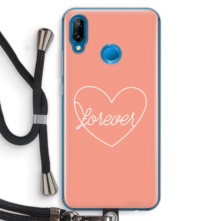 Forever heart: Huawei P20 Lite Transparant Hoesje met koord