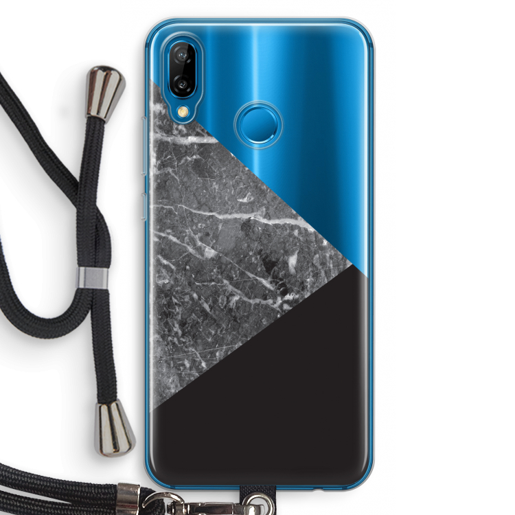 Combinatie marmer: Huawei P20 Lite Transparant Hoesje met koord