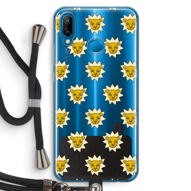 Leeuwenkoppen: Huawei P20 Lite Transparant Hoesje met koord
