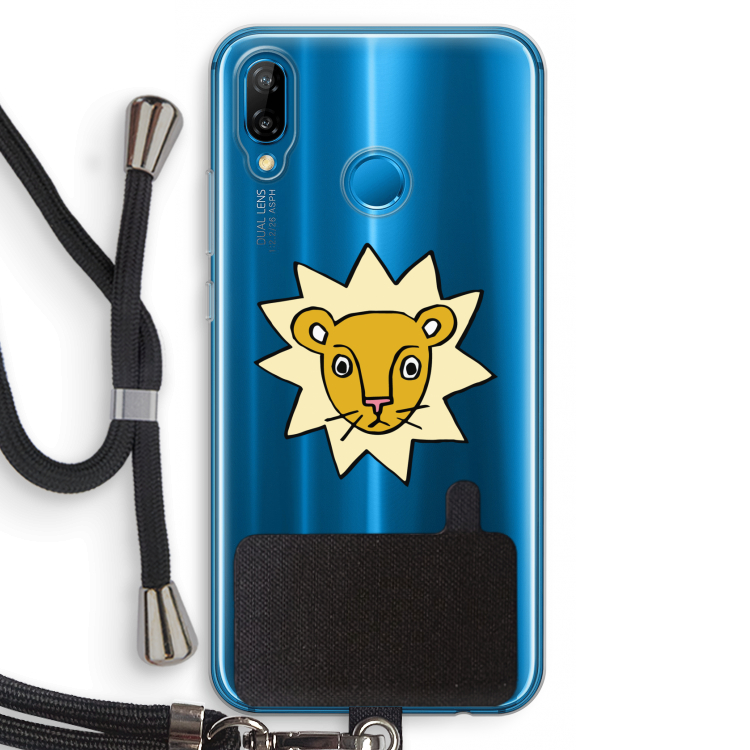 Kleine leeuw: Huawei P20 Lite Transparant Hoesje met koord