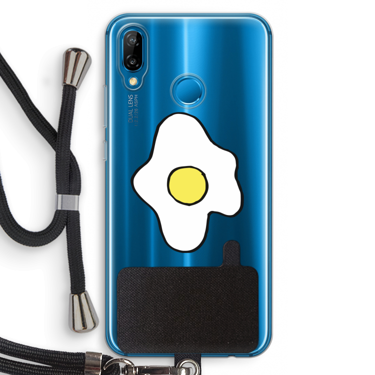 Spiegelei: Huawei P20 Lite Transparant Hoesje met koord