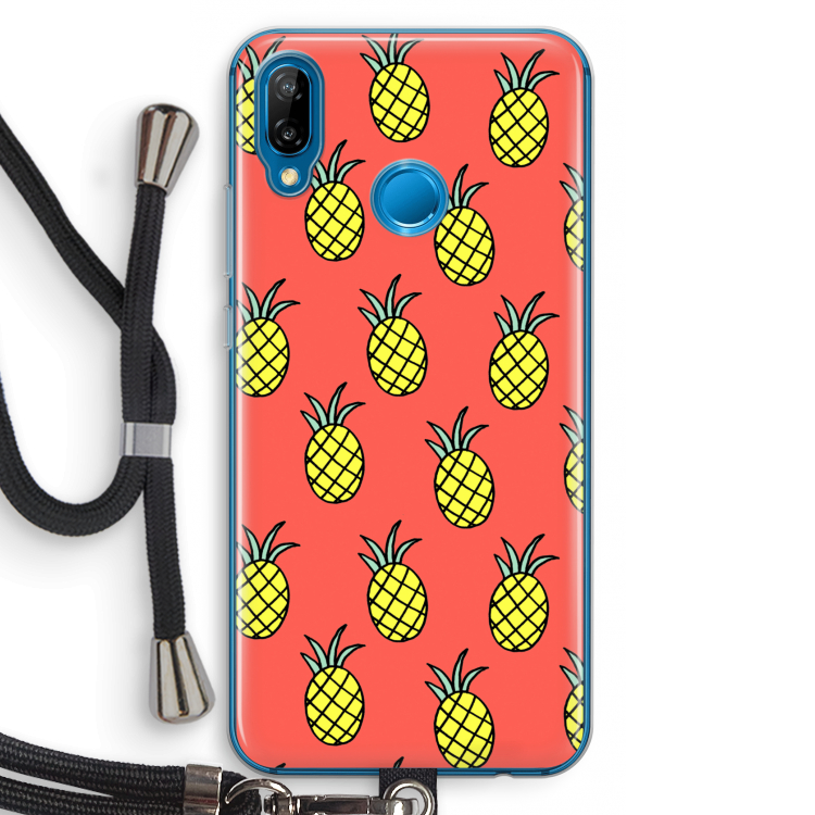 Ananas: Huawei P20 Lite Transparant Hoesje met koord